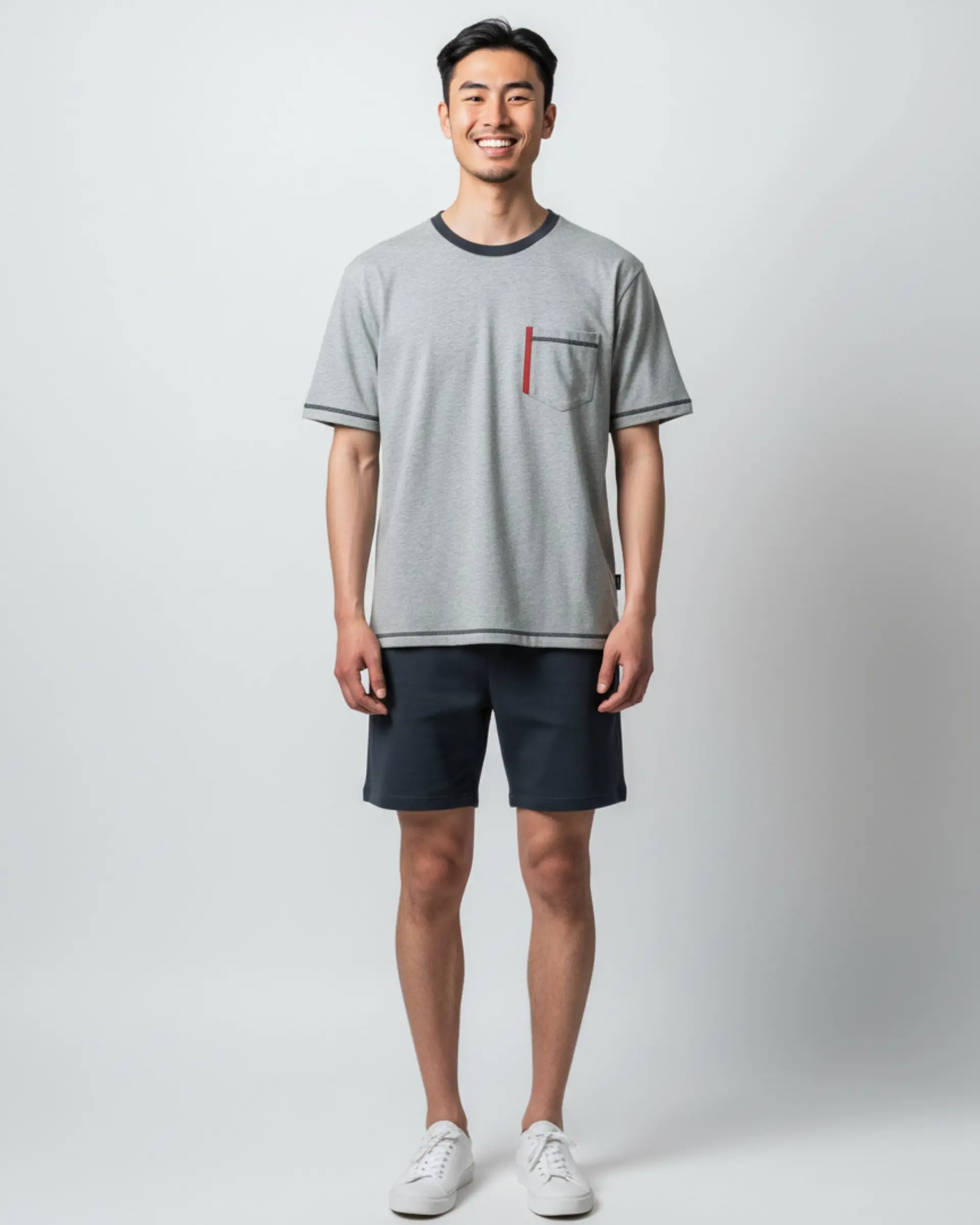Pijama de Homem em Algodão com Calção 1