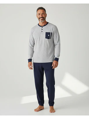 Pijama de homem em algodão - cinza