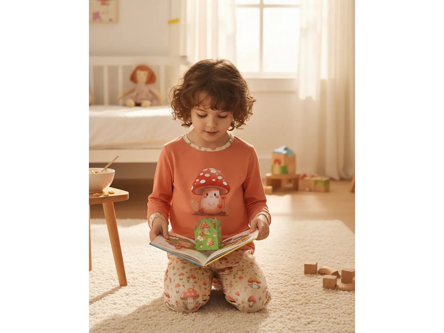 Pijama de menina em algodão - cogumelo 3