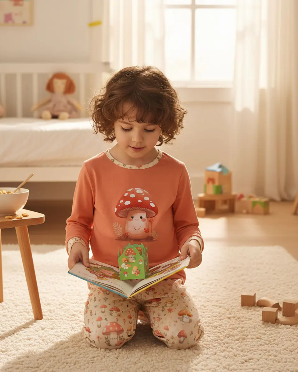 Pijama de menina em algodão - cogumelo 3