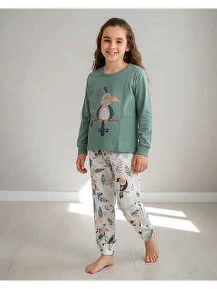 Pijama de menina em algodão 