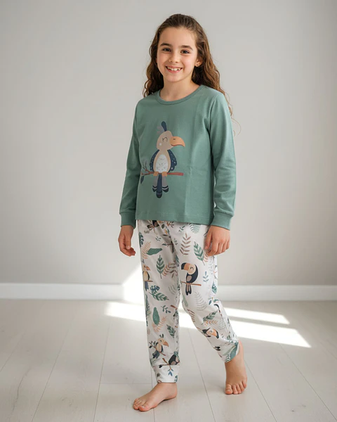Pijama de menina em algodão 