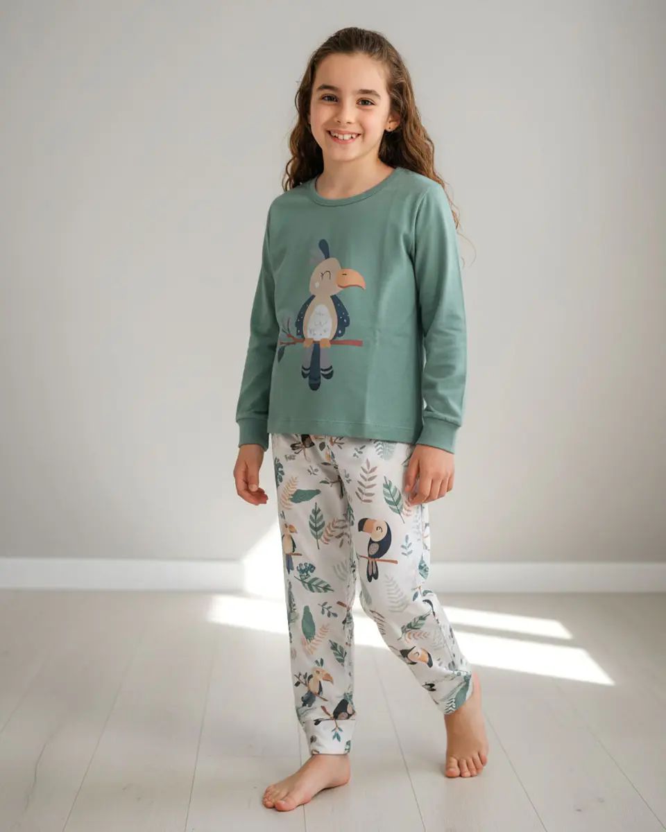 Pijama de menina em algodão  1