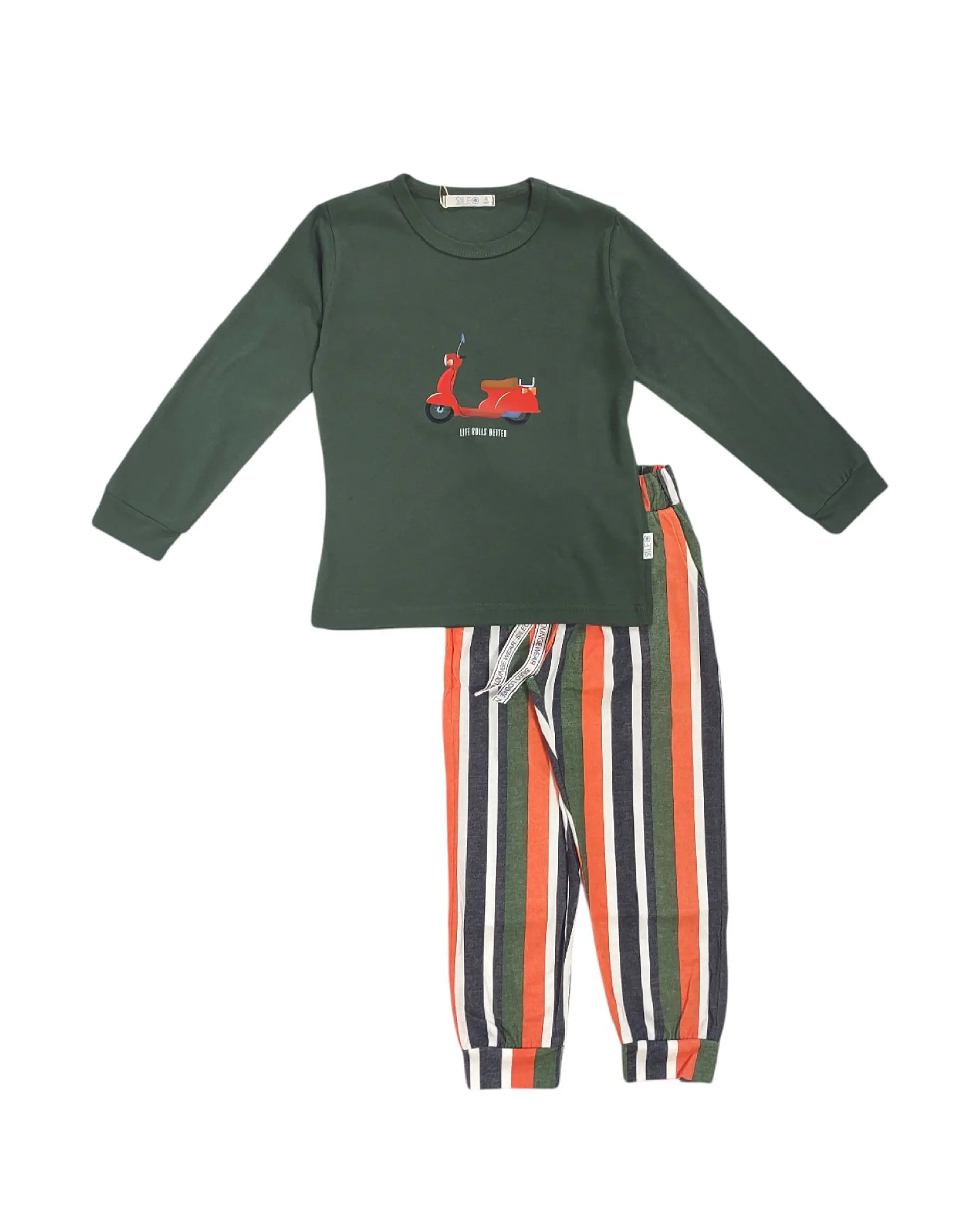 Pijama de Menino 100% Algodão com Scooter – Calças às Riscas | Fabricado em Portugal 3
