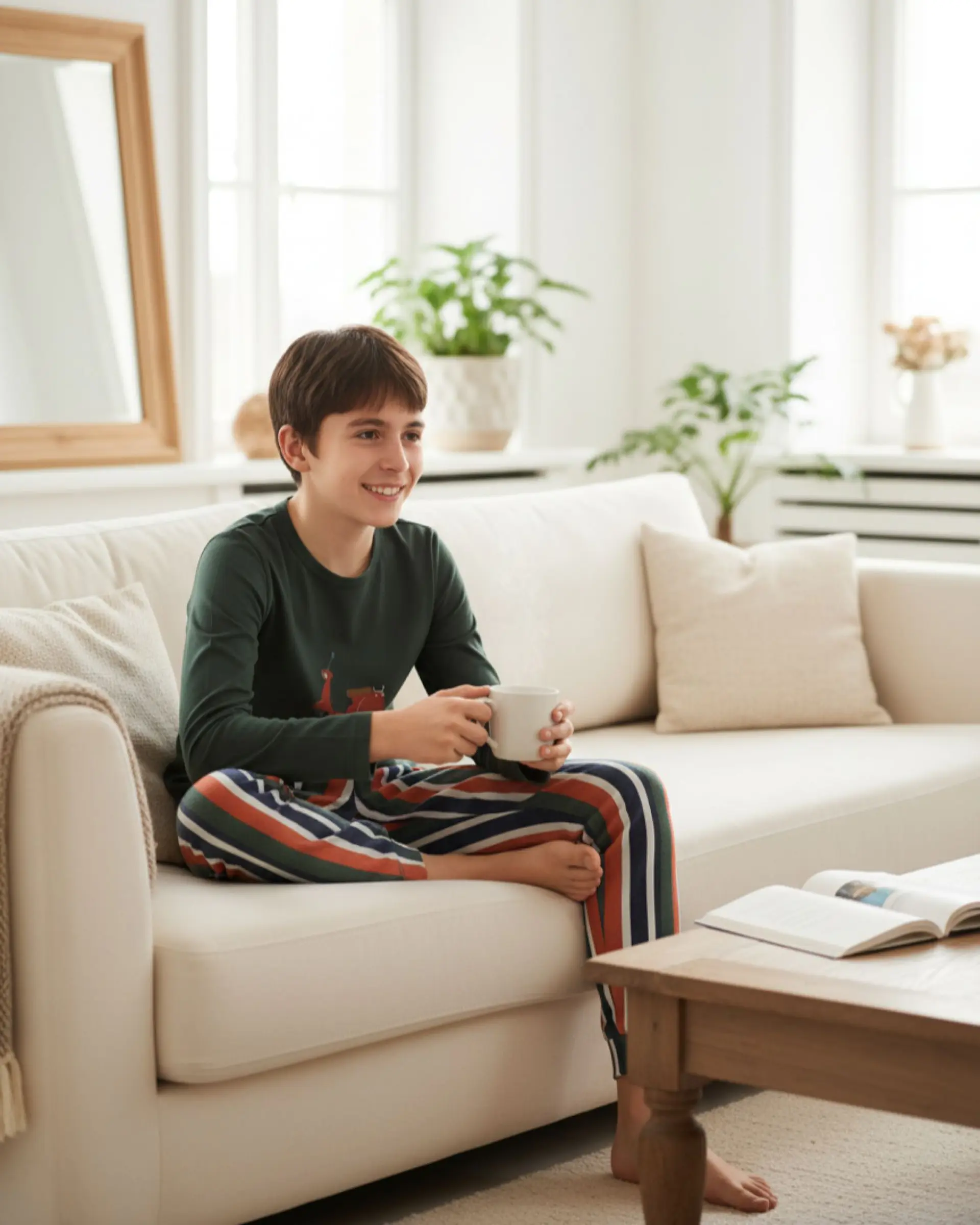 Pijama de Menino 100% Algodão com Scooter – Calças às Riscas | Fabricado em Portugal 2