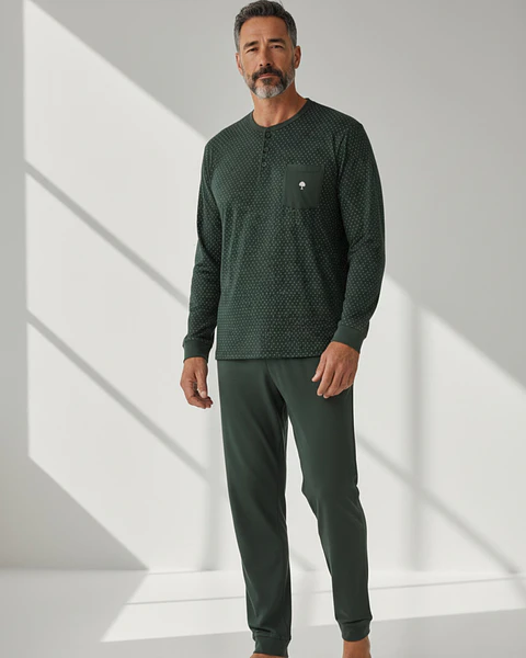 Pijama de homem em algodão