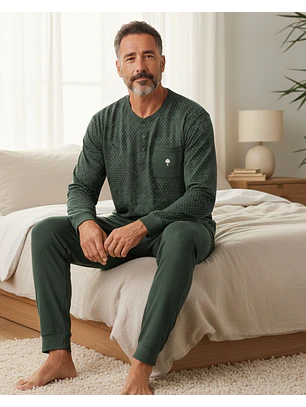 Pijama de homem em algodão