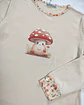 Pijama de Mulher em Algodão com Estampado de Cogumelos  - beje - Thumbnail 3