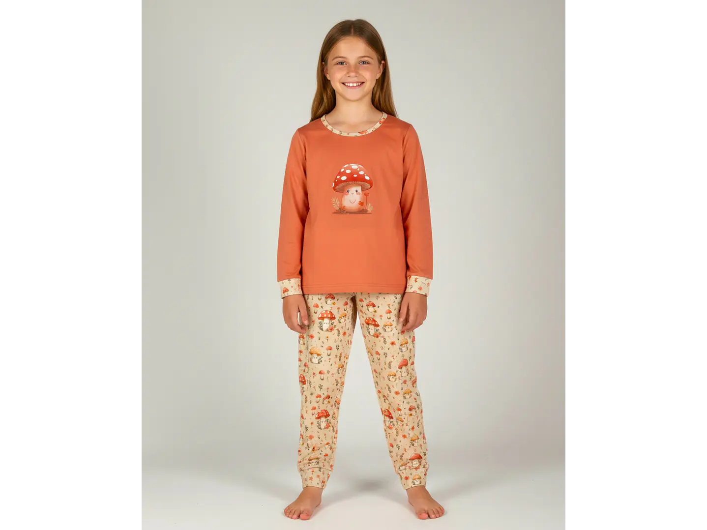 Pijama de menina em algodão - cogumelo 1