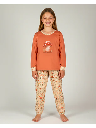 Pijama de menina em algodão - cogumelo