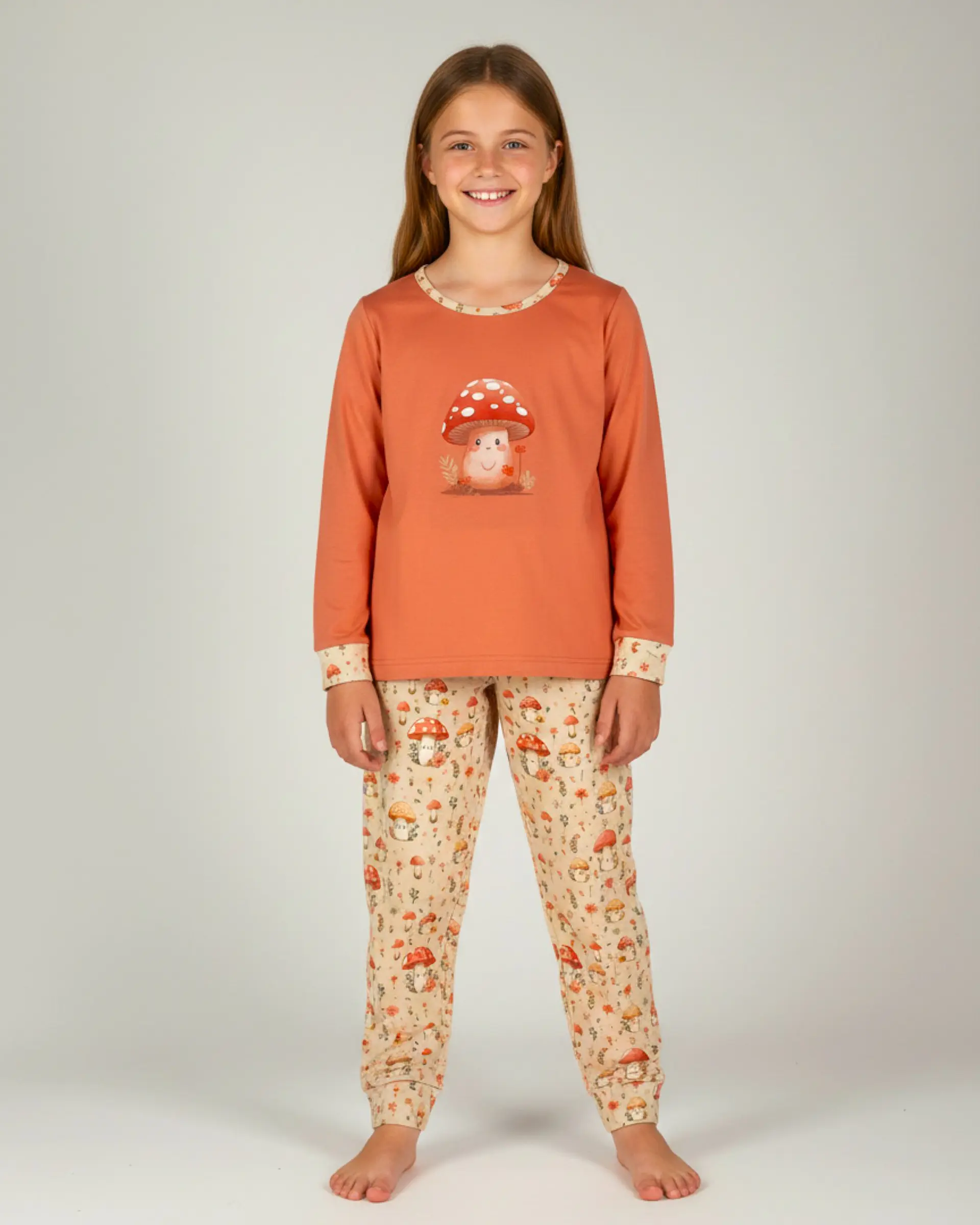 Pijama de menina em algodão - cogumelo 1