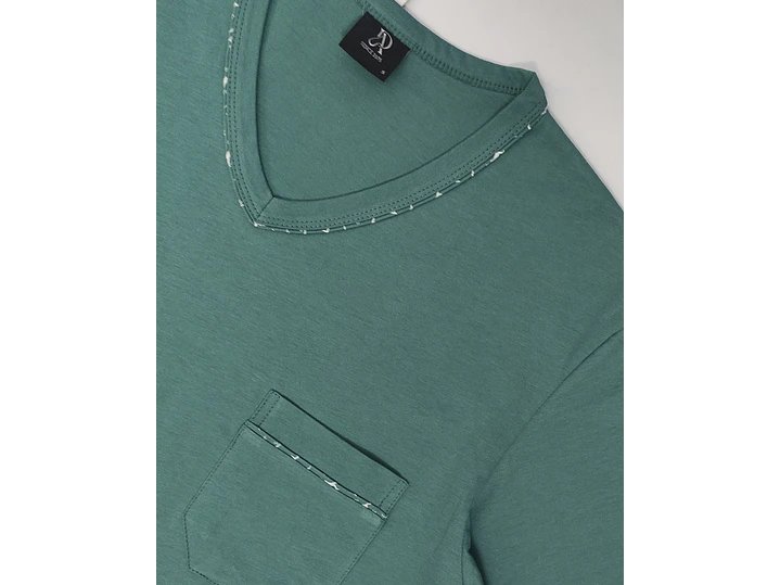 Pijama de homem em algodão verde jade - calção estampado 3