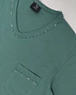 Pijama de homem em algodão verde jade - calção estampado - Thumbnail 3
