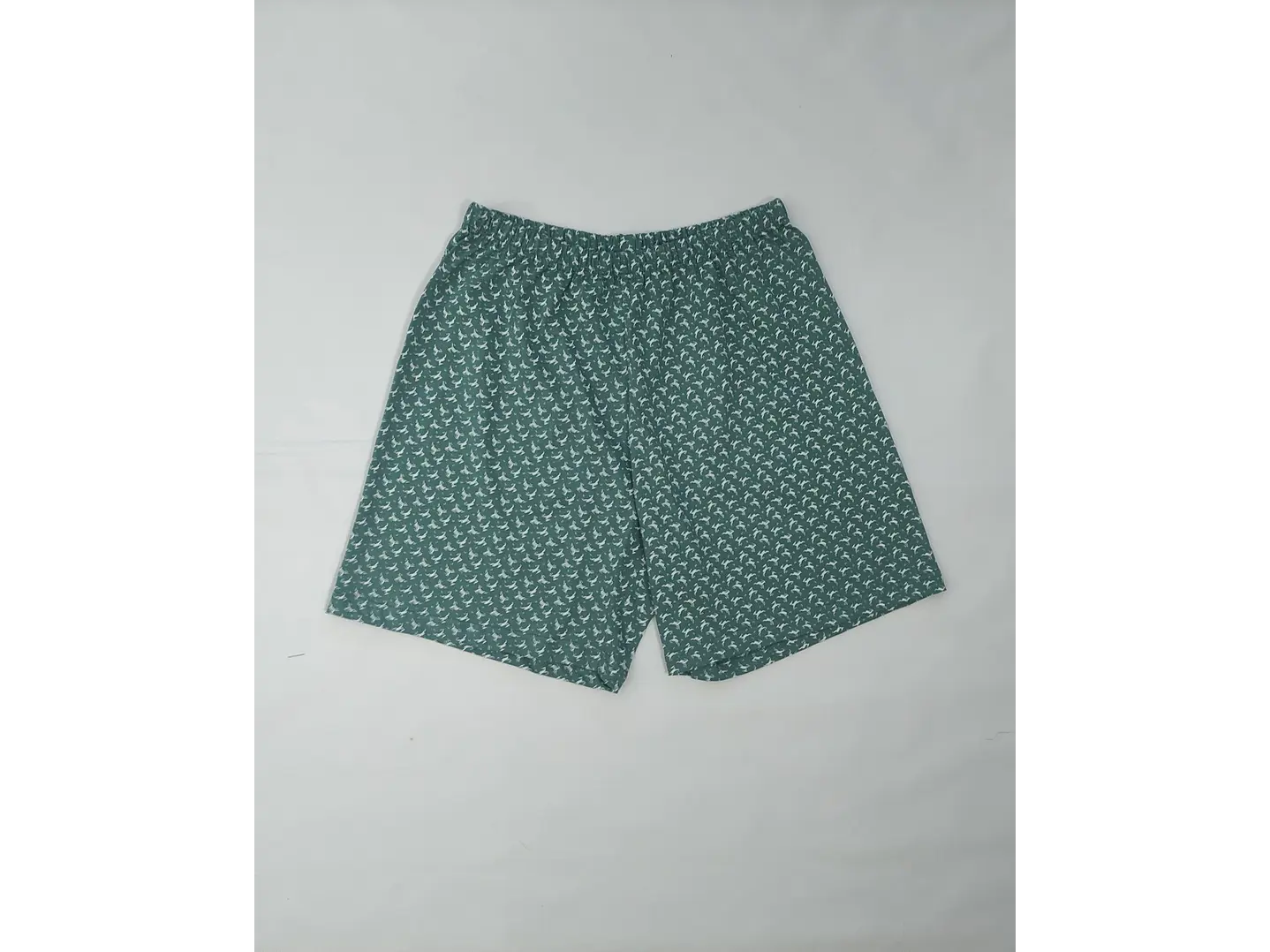 Pijama de homem em algodão verde jade - calção estampado 4