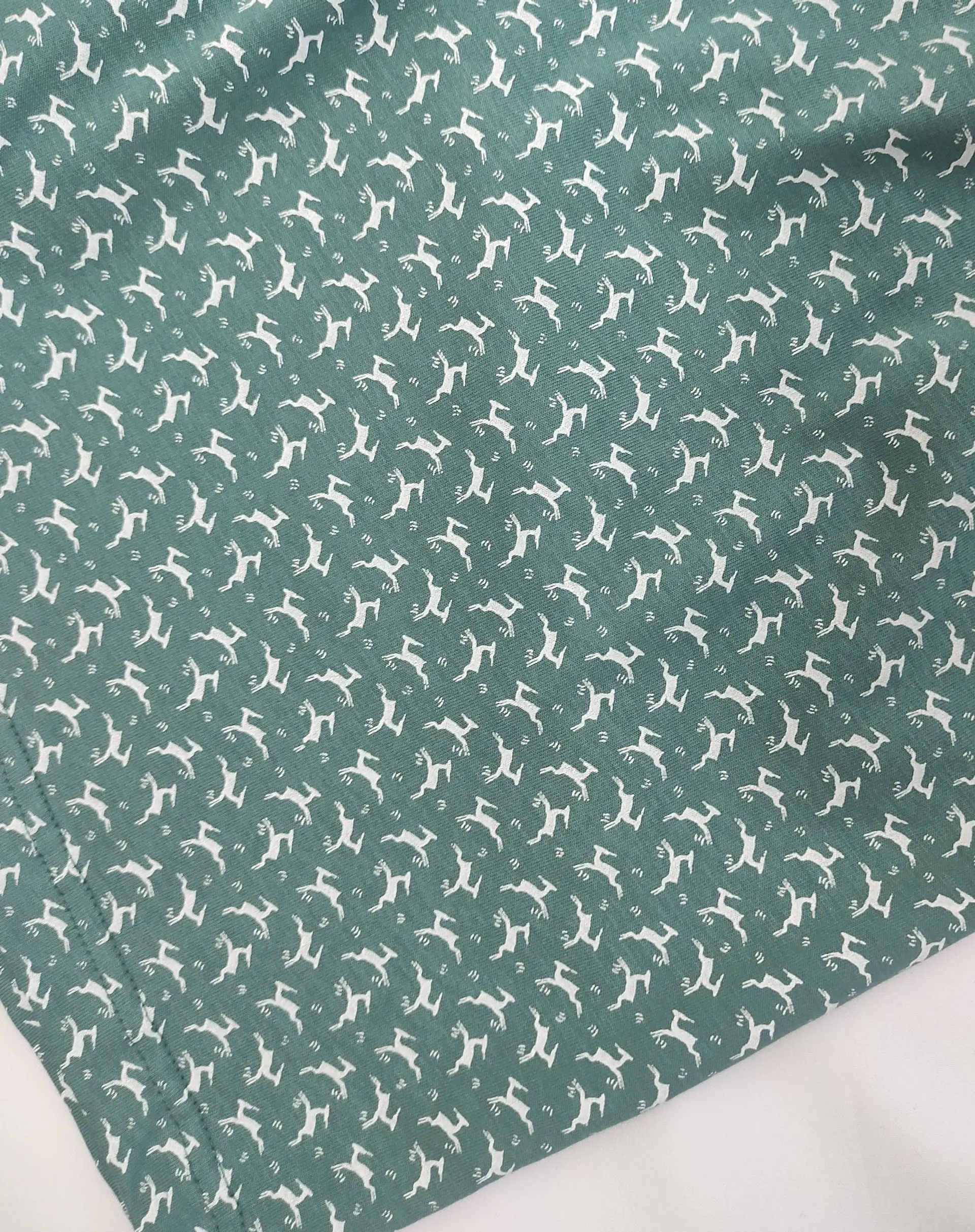 Pijama de homem em algodão verde jade - calção estampado 6