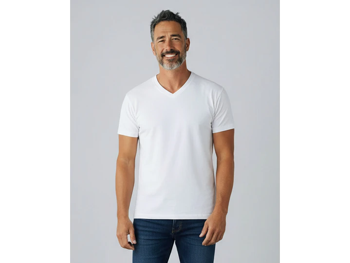 Camisola de interior de homem decote em V 1