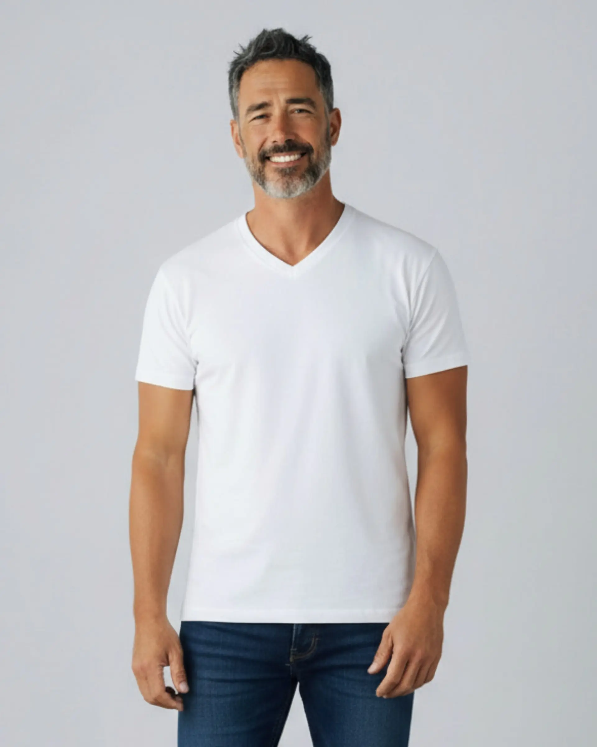 Camisola de interior de homem decote em V 1
