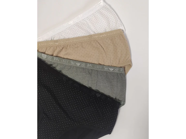 Cueca em algodão estampado em pintinhas- Pack de 4 2