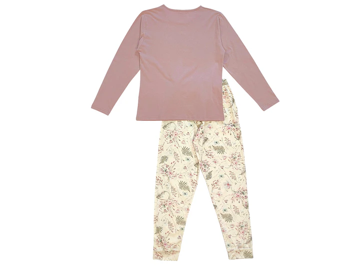 Pijama de Mulher Algodão Manga Comprida “Dreams Never Ends” com Calça Floral 5