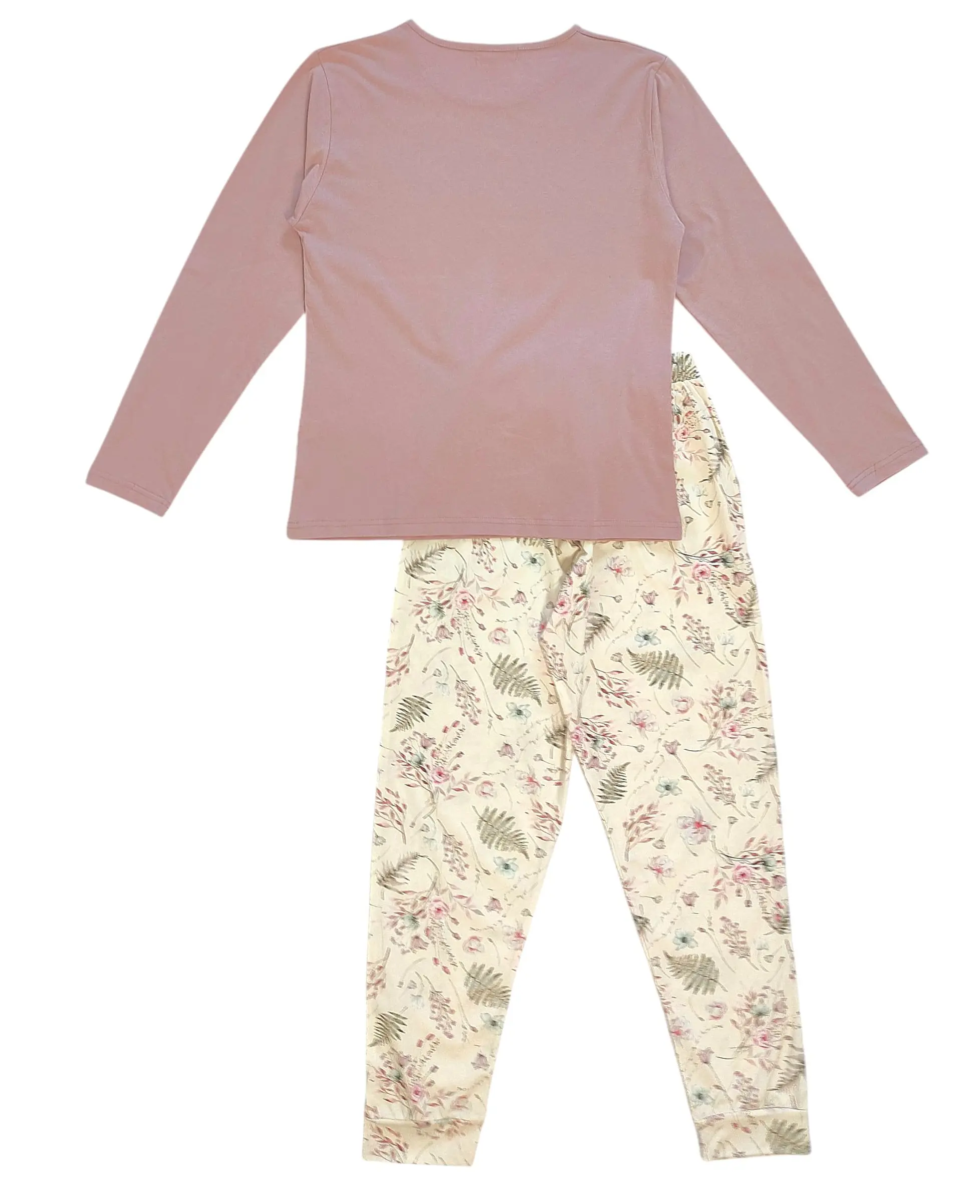 Pijama de Mulher Algodão Manga Comprida “Dreams Never Ends” com Calça Floral 5