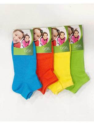 Pack 4 Meias Soquetes Criança em Algodão – Sem Costuras e Sem Pressão cores sortidas