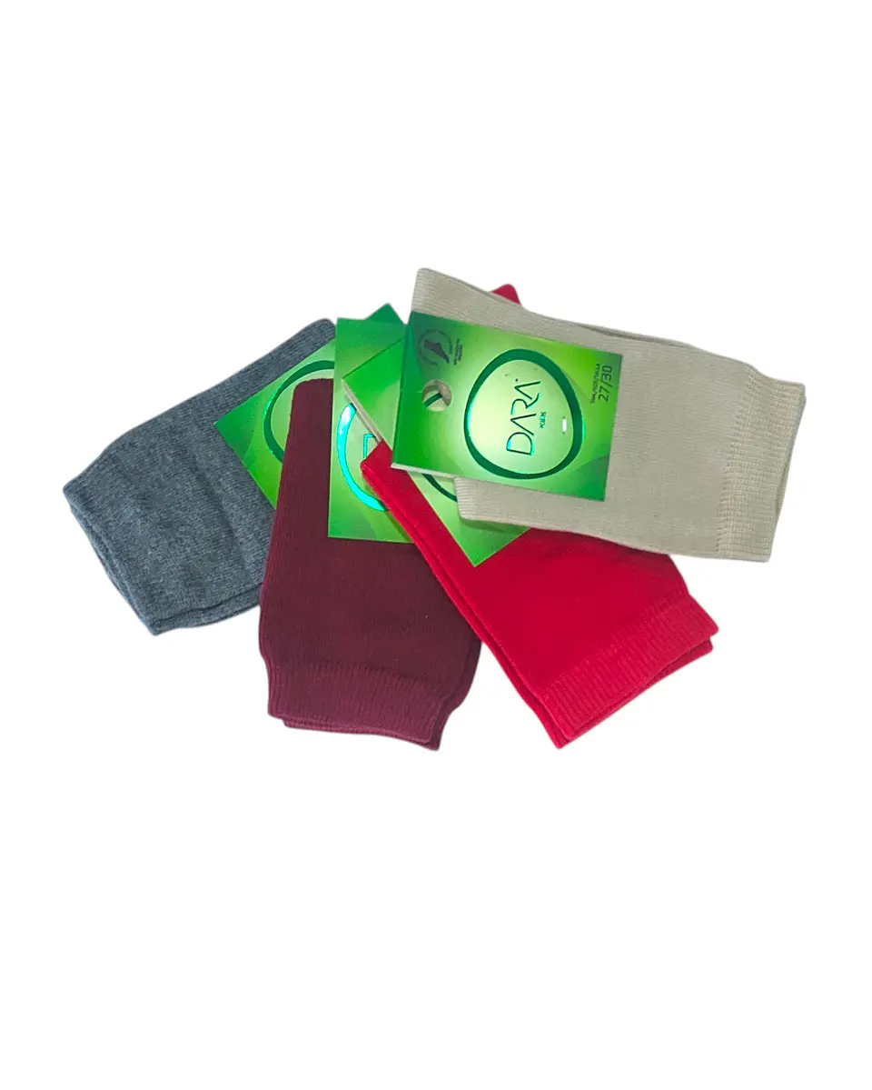 Pack 4 Meias Criança em Algodão – Sem Costuras e Sem Pressão- sortido 3