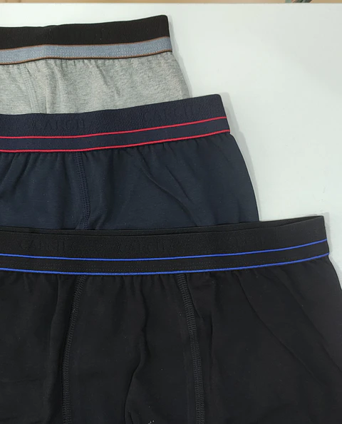Boxer Homem Algodão Liso – Sem Costuras Atrás e Cintura Confortável-Pack de 3