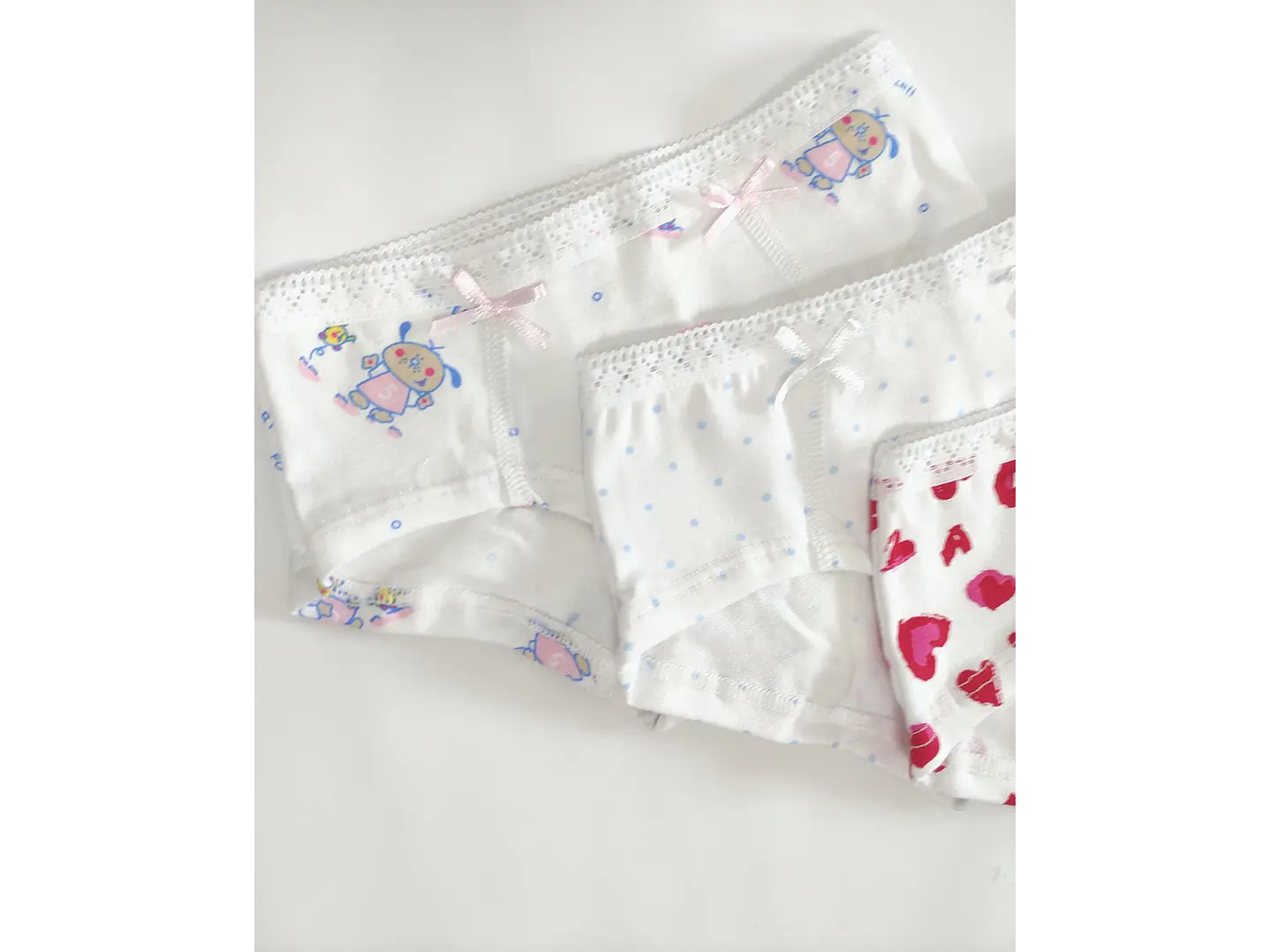 Cuecas Menina Pack 3 Estilo Boxer em Algodão | Sem Elástico na Perna 2
