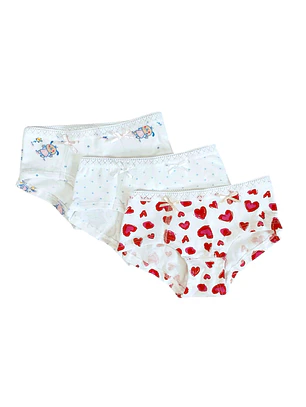 Cuecas Menina Pack 3 Estilo Boxer em Algodão | Sem Elástico na Perna