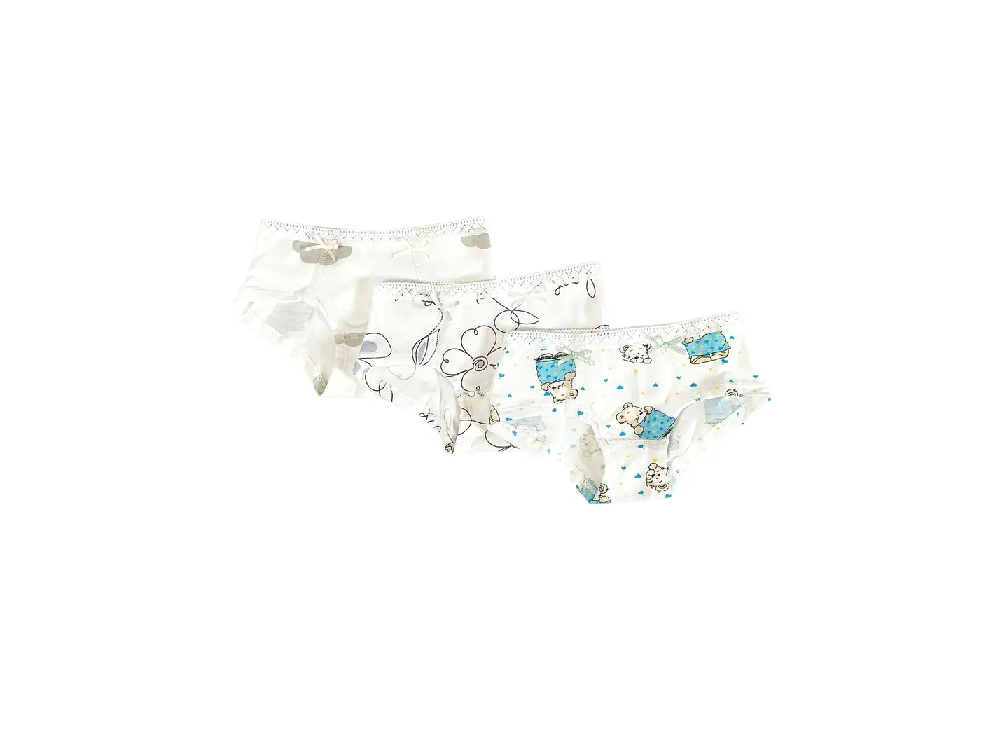 Cuecas Menina Pack 3 Estilo Boxer em Algodão | Sem Elástico na Perna - COPIE 1