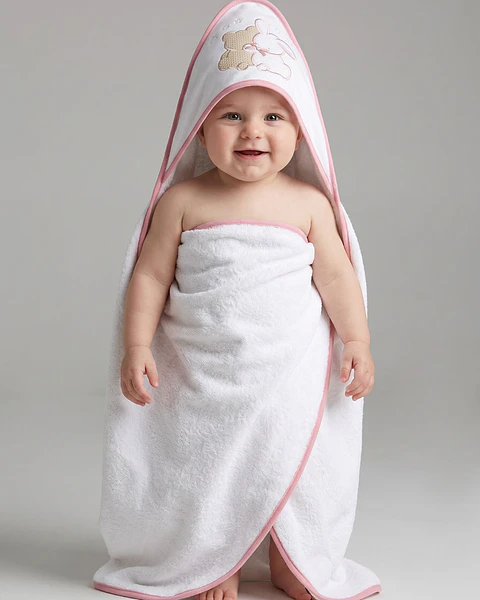 Toalha de banho em algodão bordada -  1x1 metro