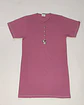 Camisa de dormir em algodão com abertura frontal - Rosa  - Thumbnail 3