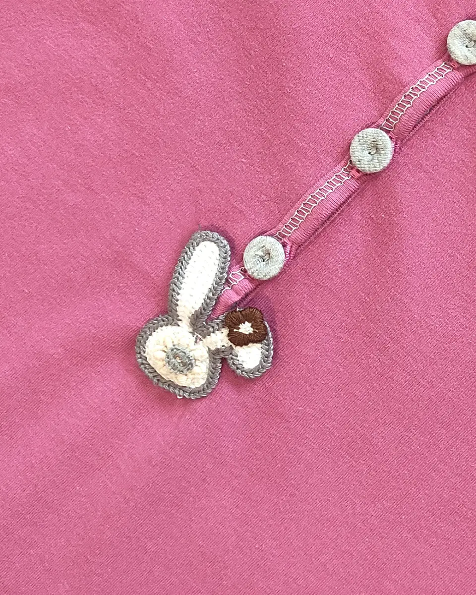 Camisa de dormir em algodão com abertura frontal - Rosa  2