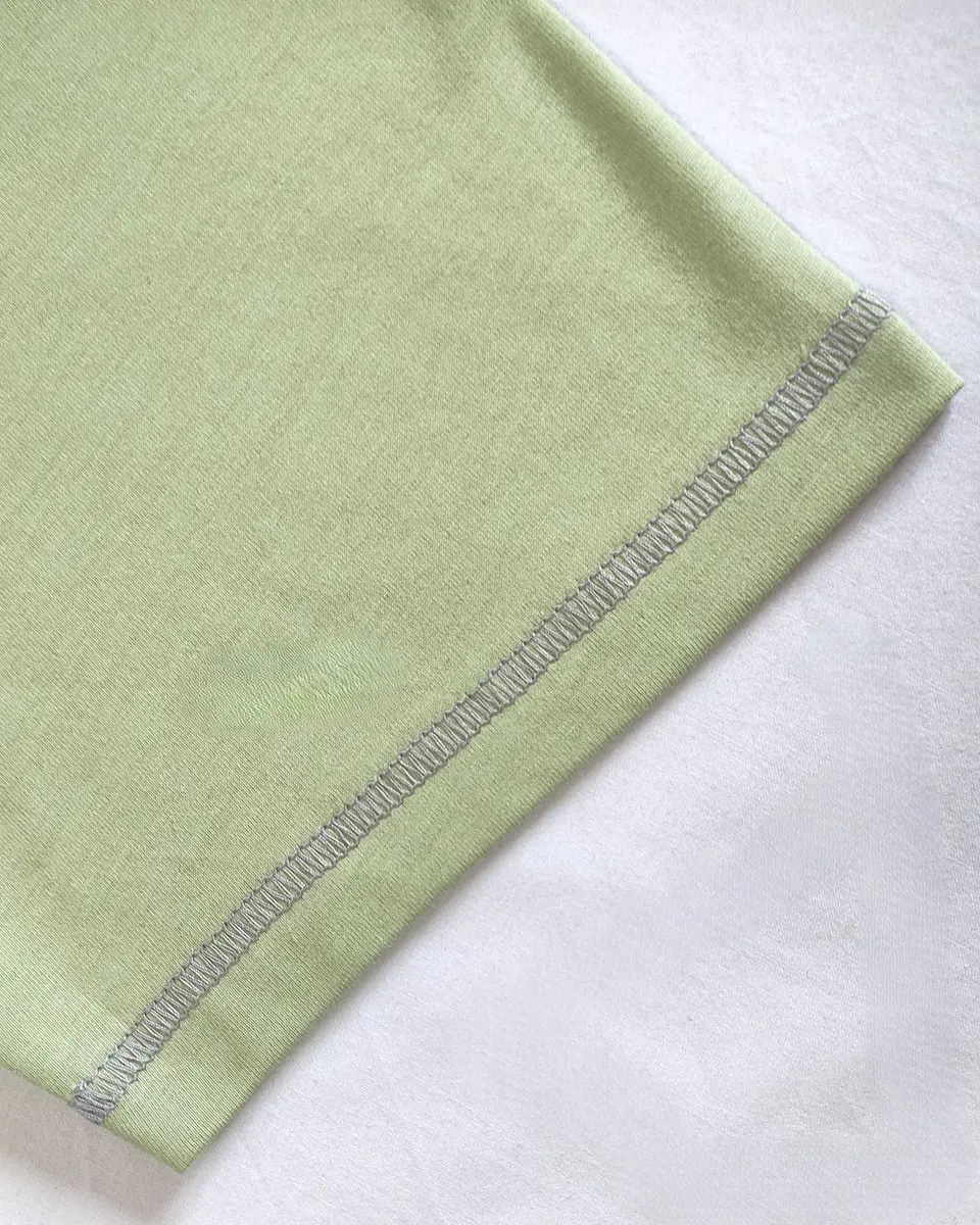 Camisa de dormir em algodão com abertura frontal - Verde 4