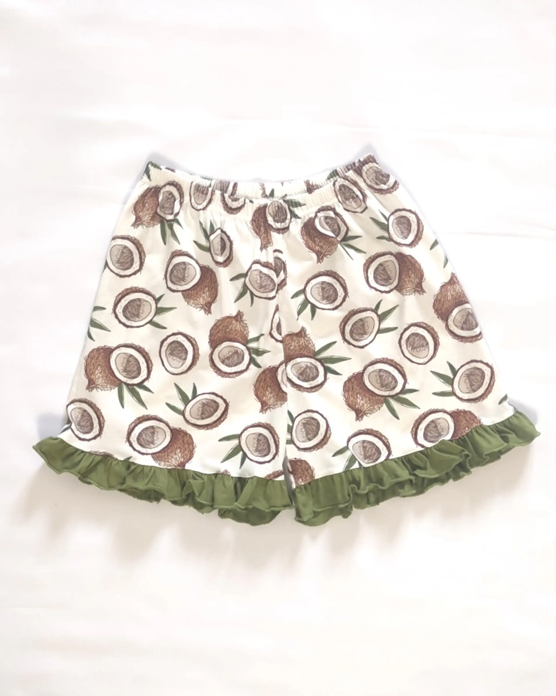Pijama Feminino em Algodão Verde com Calção Estampado de Cocos  5