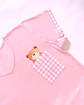 Pijama de Mulher em Algodão Rosa com Calção aos Quadrados - Thumbnail 2