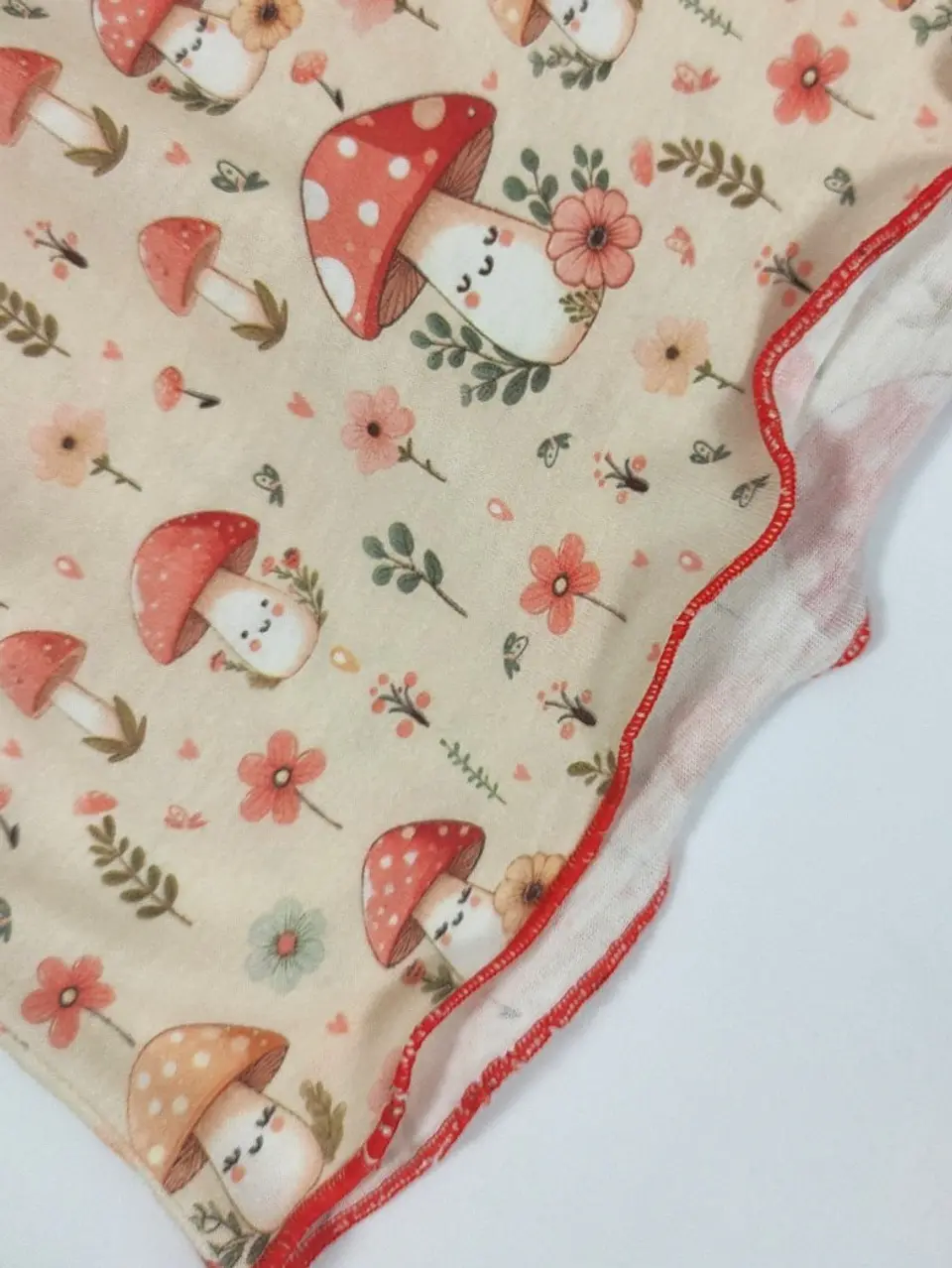 Pijama Curto de Mulher com Estampado de Cogumelos - salmão 8