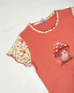 Pijama Curto de Mulher com Estampado de Cogumelos - salmão - Thumbnail 4