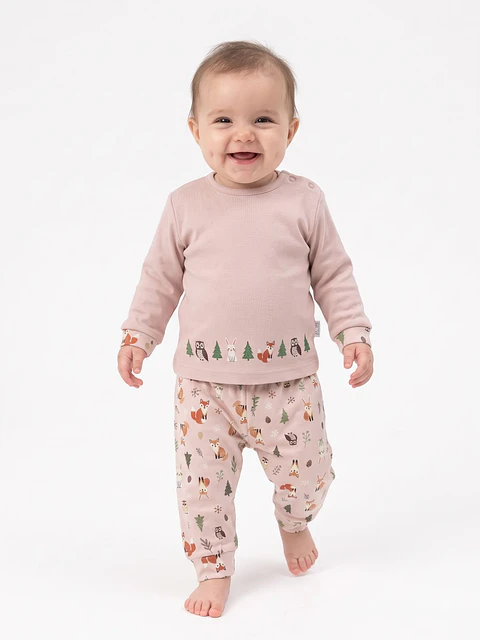 Pijama de Bebé “Amigos da Floresta” – 100% Algodão (com carda)