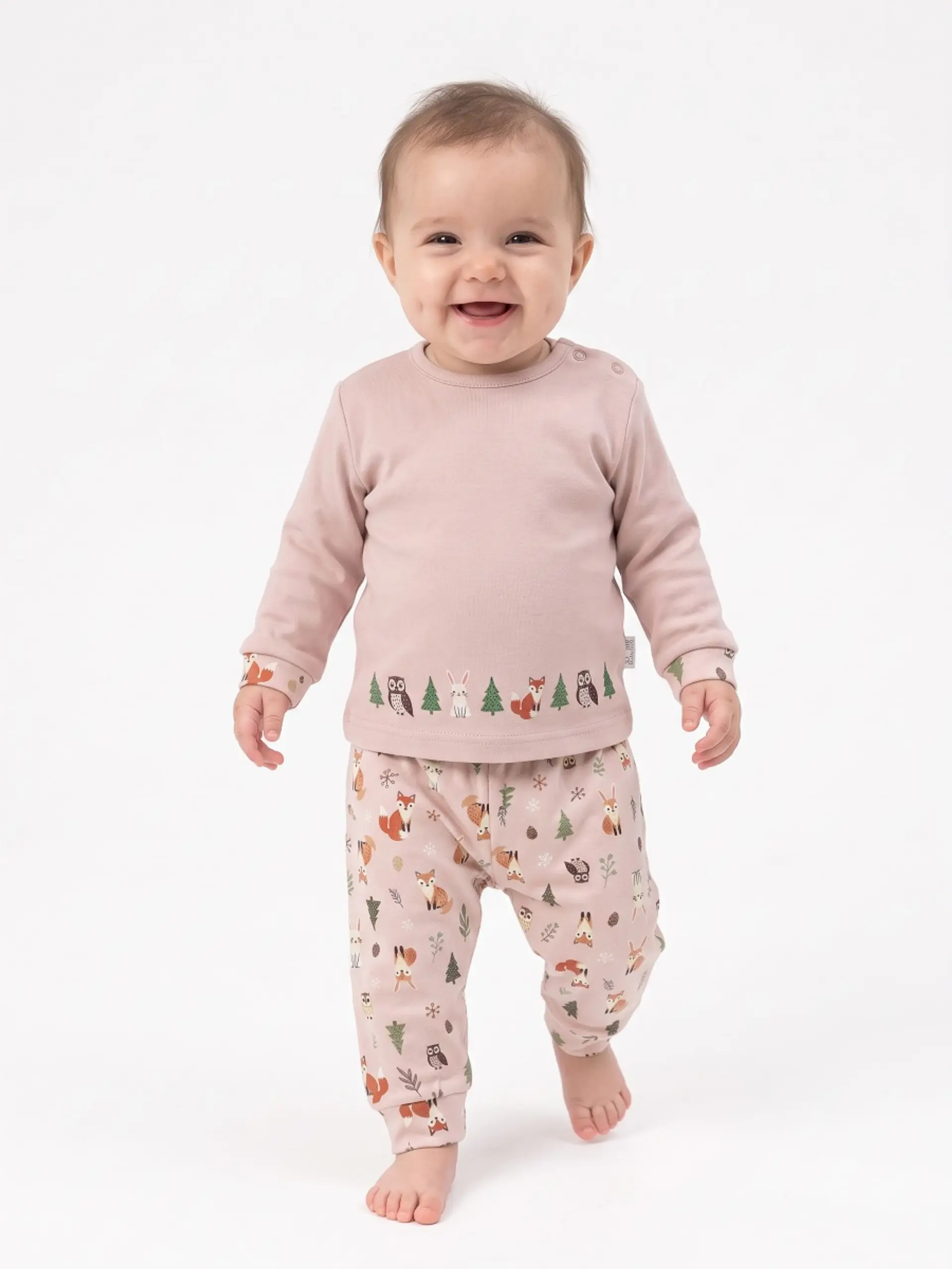Pijama de Bebé “Amigos da Floresta” – 100% Algodão (com carda) 1