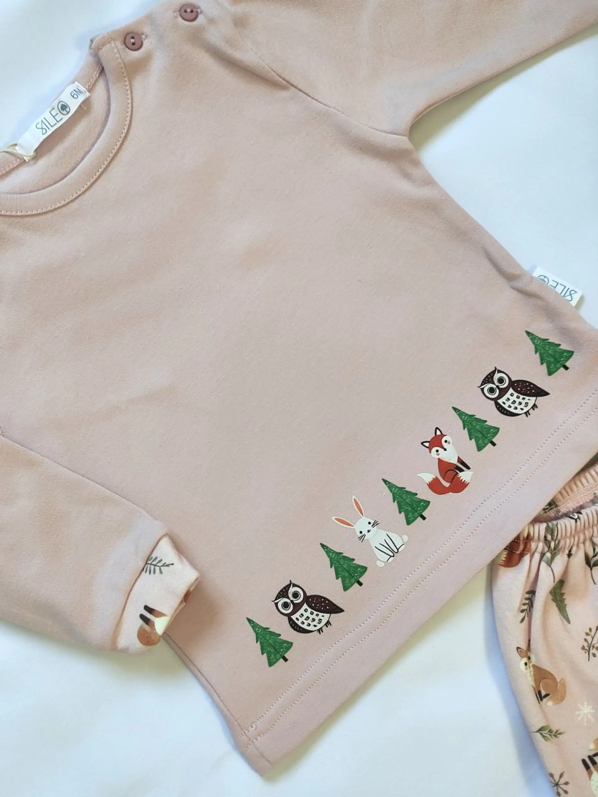 Pijama de Bebé “Amigos da Floresta” – 100% Algodão (com carda) 5