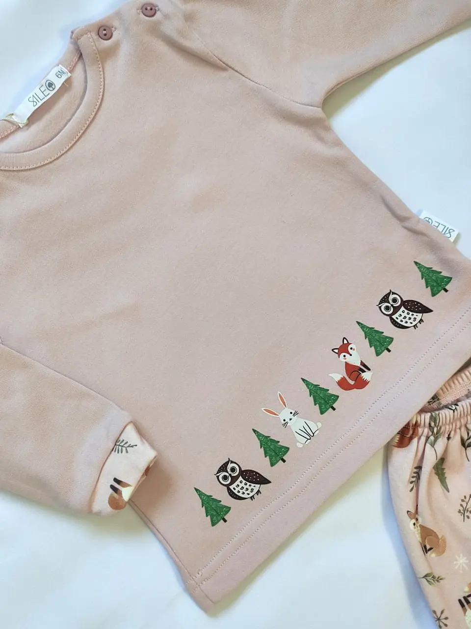 Pijama de Bebé “Amigos da Floresta” – 100% Algodão (com carda) 5