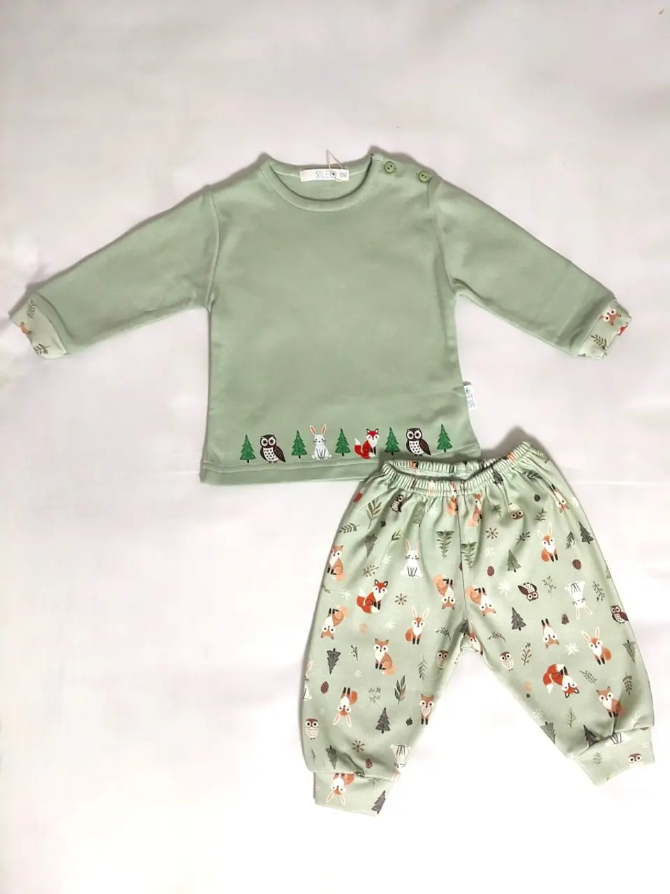Pijama de Bebé “Amigos da Floresta” – 100% Algodão (com carda) 3