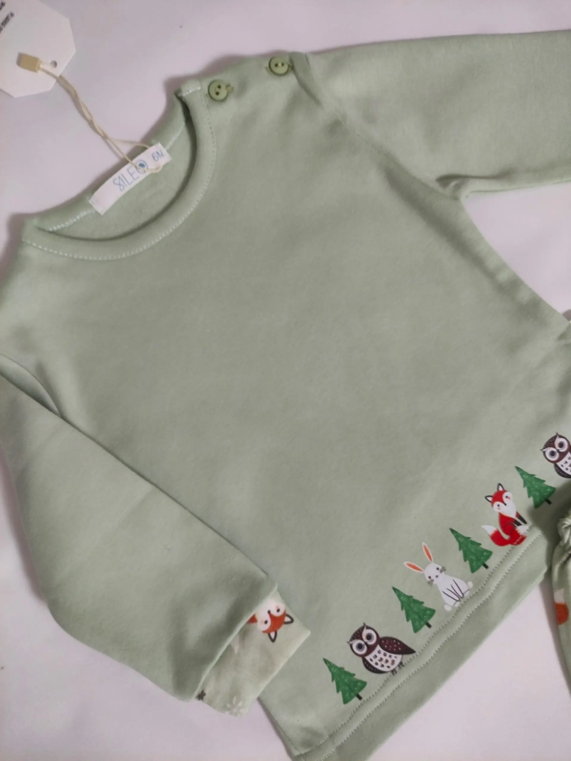 Pijama de Bebé “Amigos da Floresta” – 100% Algodão (com carda) 4
