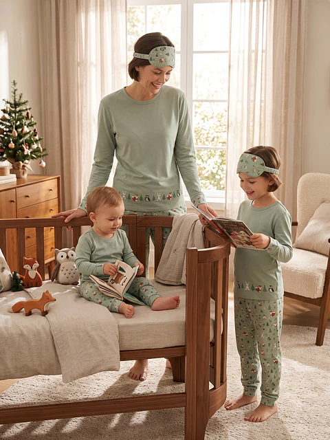Pijama de Senhora 100% Algodão Cardado – Amigos da Floresta