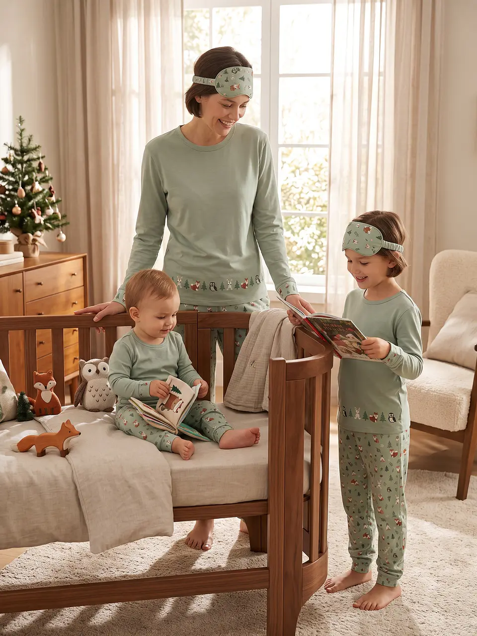 Pijama de Senhora 100% Algodão Cardado – Amigos da Floresta 2