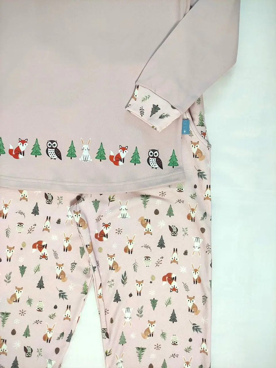 Pijama de Senhora 100% Algodão Cardado – Amigos da Floresta - rosa 4