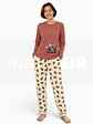 Pijama de Senhora com Guaxinim – Conforto e Charme de Outono - Thumbnail 1