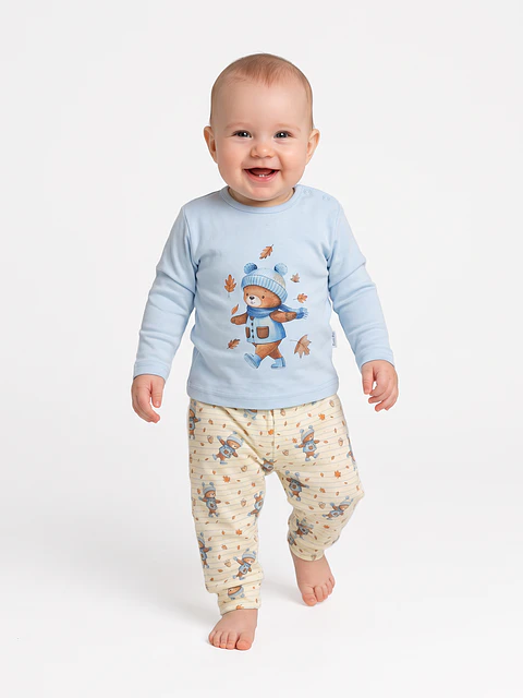 Pijama de bebé "Ursinho" - 100% algodão (com carda)