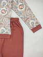 Pijama de mulher estampado - 100% algodão (com carda) - telha - Thumbnail 5